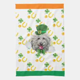 Puli Hond Vakantiehuis Decoratie St. Patrick's Dag Theedoek