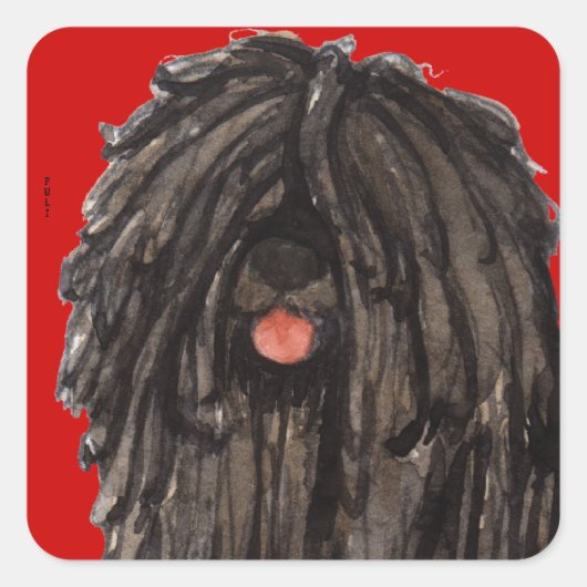 Puli-kleurenblok Vierkante Sticker (Voorkant)
