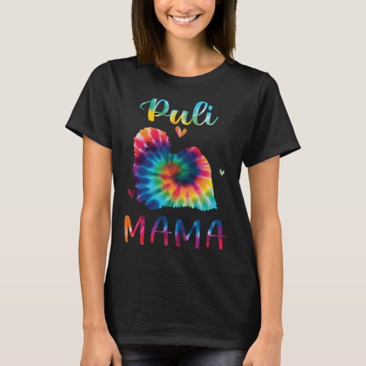 Puli Mama Tie Dye Dog Mom Mothers Day T-shirt (Voorkant)
