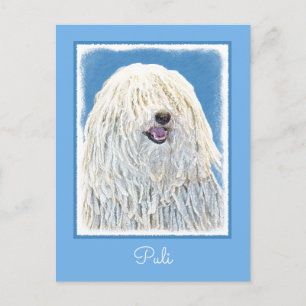 Puli-schilderijen - Kute Original Dog Art Briefkaart