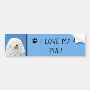 Puli-schilderijen - Kute Original Dog Art Bumpersticker