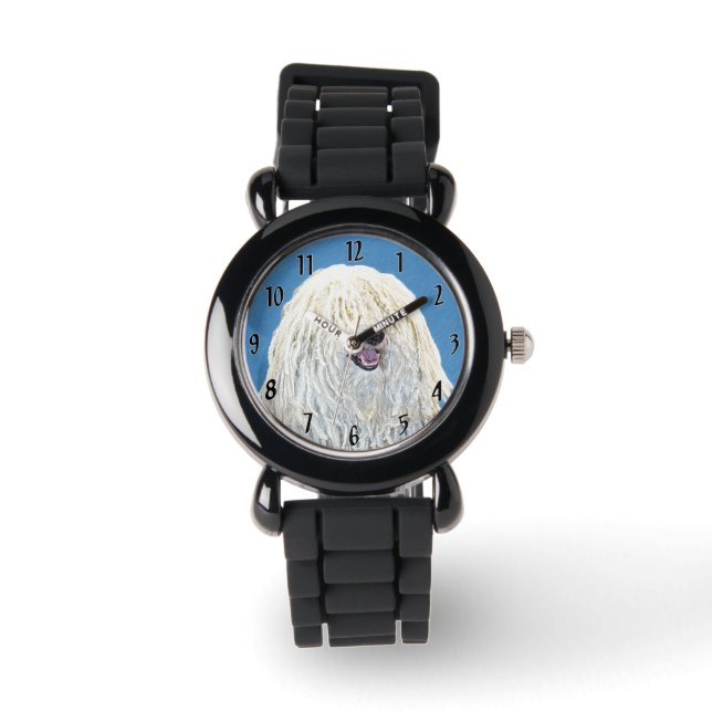 Puli-schilderijen - Kute Original Dog Art Horloge (Voorkant)