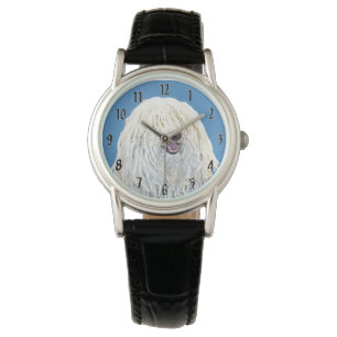 Puli-schilderijen - Kute Original Dog Art Horloge