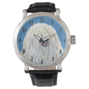 Puli-schilderijen - Kute Original Dog Art Horloge