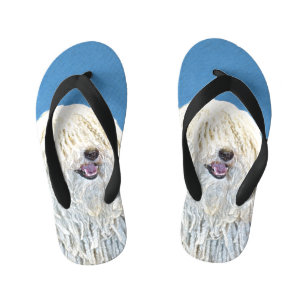 Puli-schilderijen - Kute Original Dog Art Kinder Teenslippers