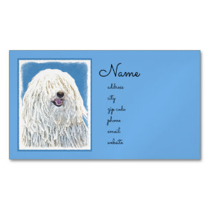 Puli-schilderijen - Kute Original Dog Art Magnetisch Visitekaartje