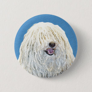 Puli-schilderijen - Kute Original Dog Art Ronde Button 5,7 Cm