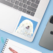 Puli-schilderijen - Kute Original Dog Art Sticker (Laptop met iPhone)