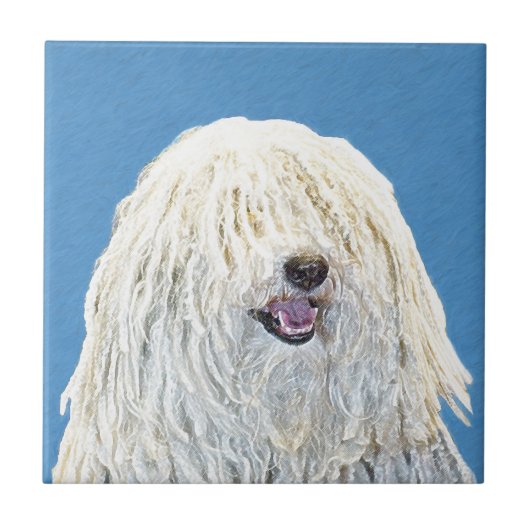 Puli-schilderijen - Kute Original Dog Art Tegeltje (Voorkant)