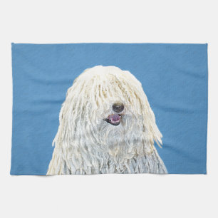 Puli-schilderijen - Kute Original Dog Art Theedoek