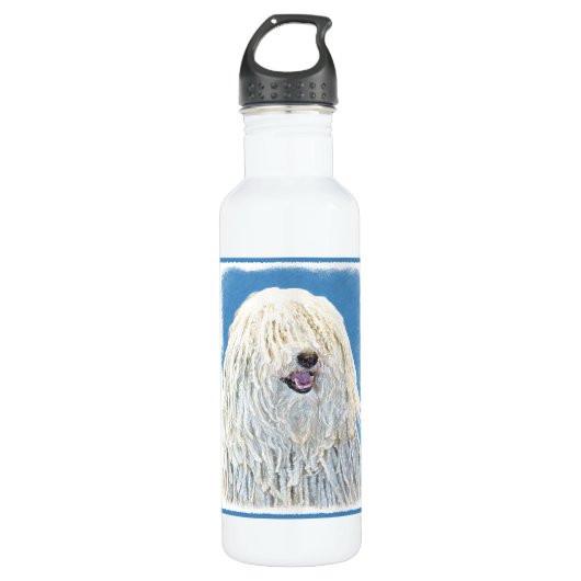 Puli-schilderijen - Kute Original Dog Art Waterfles (Voorkant)
