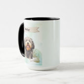 Puli Watercolor Personalized Dog Mok (Voorkant links)