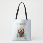 Puli Watercolor Personalized Dog Tote Bag (Voorkant)