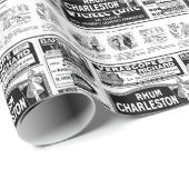 Pulicidad, periodico antiguo, blanco y negro cadeaupapier (Rol Hoek)