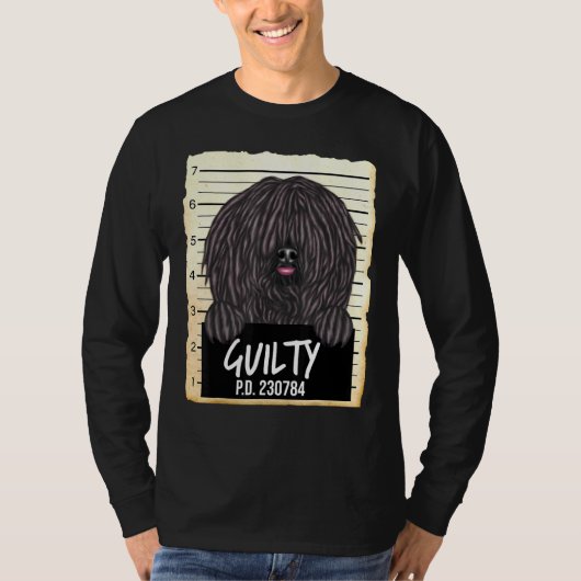 Pulik Guilty Dog Mugshot T-shirt (Voorkant)