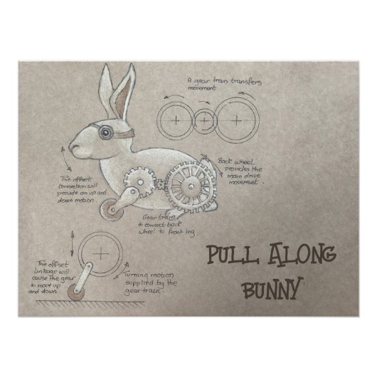 Pull Along Bunny Poster (Voorkant)