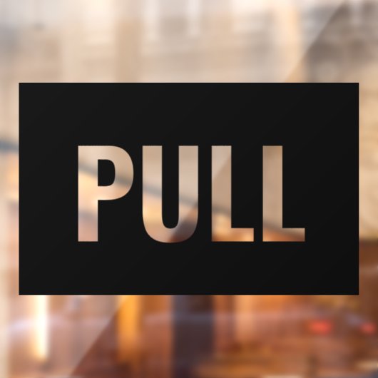 PULL deurteken, zwart/wit, doe-het-zelf, gedeeltel Raamsticker (Vel 2)