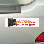 Pull in reins Funny Horse Bumpersticker (Op auto)
