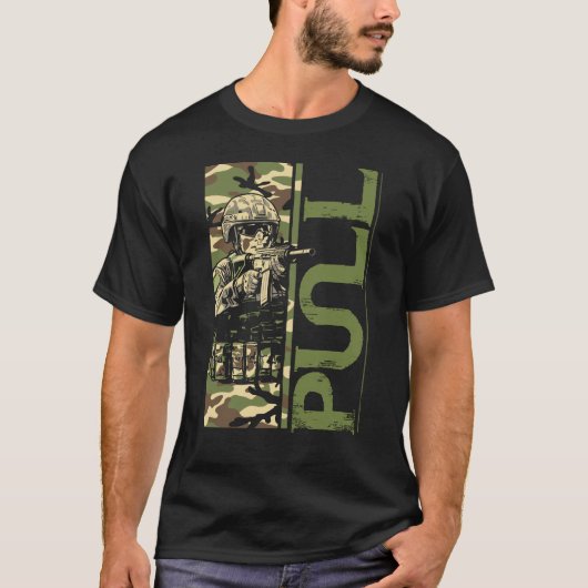 Pull Shoot Swear Reload Herhaal Grappige Trap Shoo T-shirt (Voorkant)