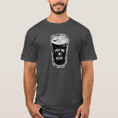 Pull tab beer kan zwart-wit vervormd Logo T-shirt (Voorkant)