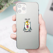 Pull-Up Champion – Funny Giraffe Workout Design Sticker (Telefoon)