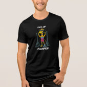 Pull-Up Champion – Funny Giraffe Workout Design Tri-Blend Shirt (Voorkant)