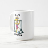 Pull-Up Kampioen – Grappig Giraf Workout Design Koffiemok (Voorkant links)