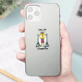 Pull-Up Kampioen – Grappig Giraffe Workout Design Sticker (Telefoon)