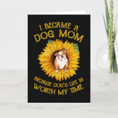 Pulldog in Zonnebloem Een Hond Moeder Hond Leven C Kaart (Voorkant)