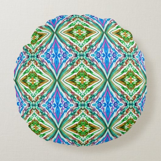 Pulled Bubble Fun / Greenleaf / Mirror / Kinderen Rond Kussen (Voorkant)