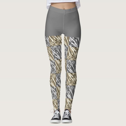 Pulled Bubble Fun / Zwart & Wit / Sepia / Leggings (Voorkant)