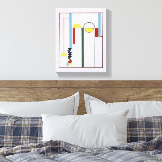 Pulley Abstract White Background Canvas Print (Insitu (Slaapkamer))