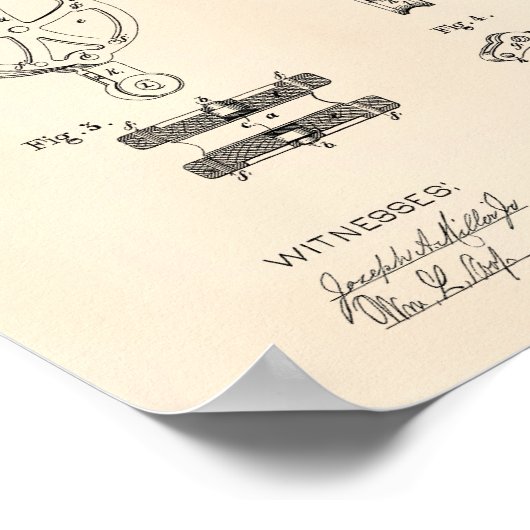 Pulley Block 1881 Patent Art Old Peper Poster (Hoek)