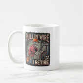 Pullin Wire Til I Retire Skeleton Elektricien Vint Koffiemok (Links)