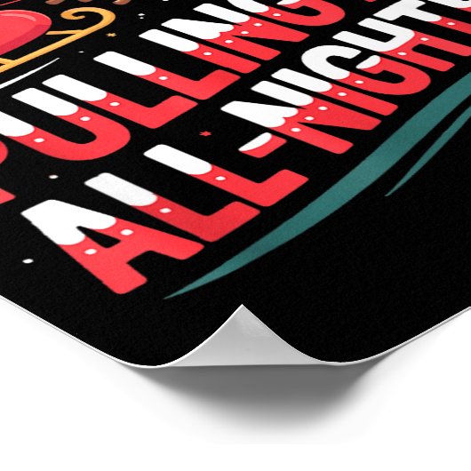 Pulling An All-nighter Funny Christmas Santa Sleig Poster (Hoek)