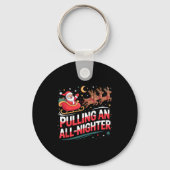 Pulling An All-nighter Funny Christmas Santa Sleig Sleutelhanger (Voorkant)