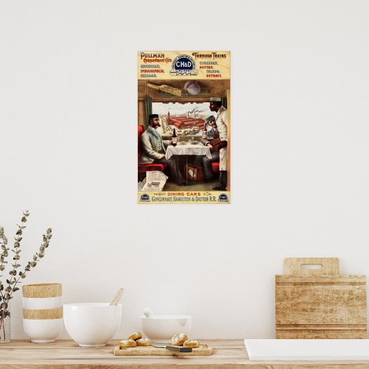 PULLMAN TRAINS via Cincinnati Indianapolis Dayton Poster (Keuken)