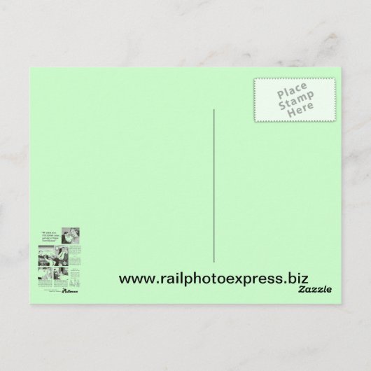 Pullmanslaapwagen voor overnachting briefkaart (Achterkant)