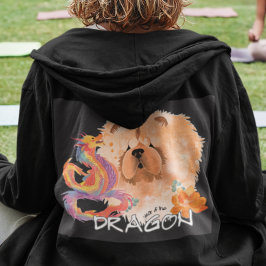 Pullover hoodie CHOW kunst op voor- en achterkant