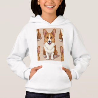 Pullover hoodie met Welsh Corgi design.