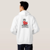Pullover Hoodie: Mijn enige koningin (wit) (Achterkant volledig)