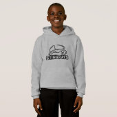 Pullover-hoodie van kind (Stingrays B&W) (Voorkant volledig)