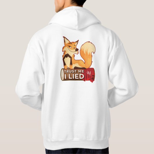 Pullover Hoodie: Vertrouw Me (wit) (Achterkant)