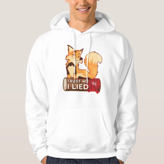 Pullover Hoodie: Vertrouw Me (wit) (Voorkant)