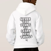 Pullover: Nooit te jong (wit) (Achterkant)