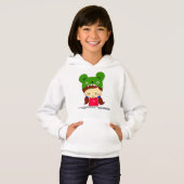 Pullover White Graphic Hoodie voor Meisjes (Voorkant volledig)