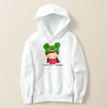 Pullover White Graphic Hoodie voor Meisjes