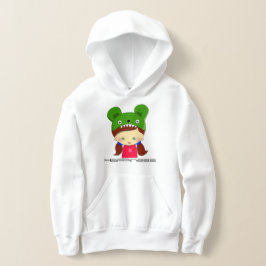 Pullover White Graphic Hoodie voor Meisjes