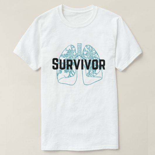 Pulmonaire embolie Survivor Lungs Blue (Mannen) T-shirt (Design voorkant)