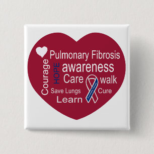 Pulmonaire fibrose Awareness Square Button